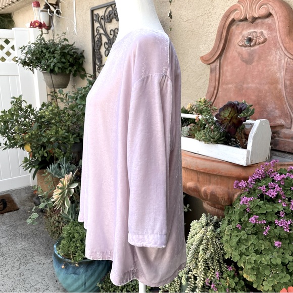 Eileen Fisher Lavender Pink Velvet Top Size L - Picture 4 of 10